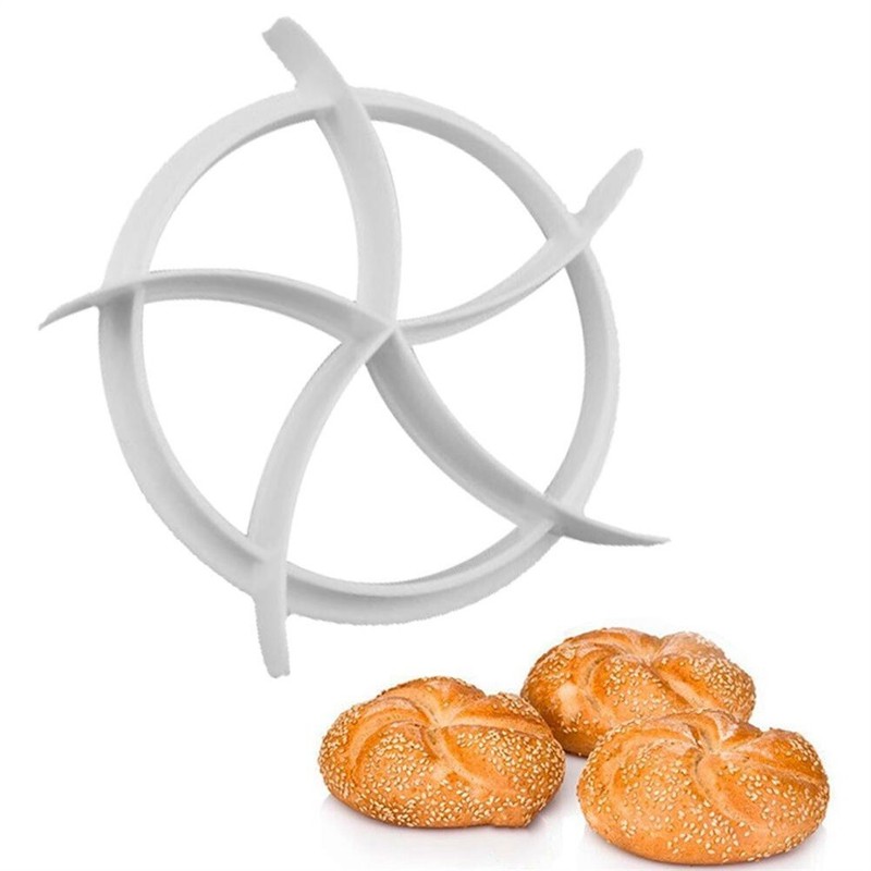 2PCS DIY Bread Press Mold Round Oval Cake Mold White gallery