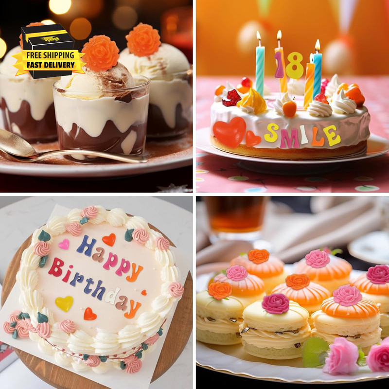 Letter Silicone Mold Alphabet Number Molds Rose Heart Shape Cake Mould for Gummy gallery