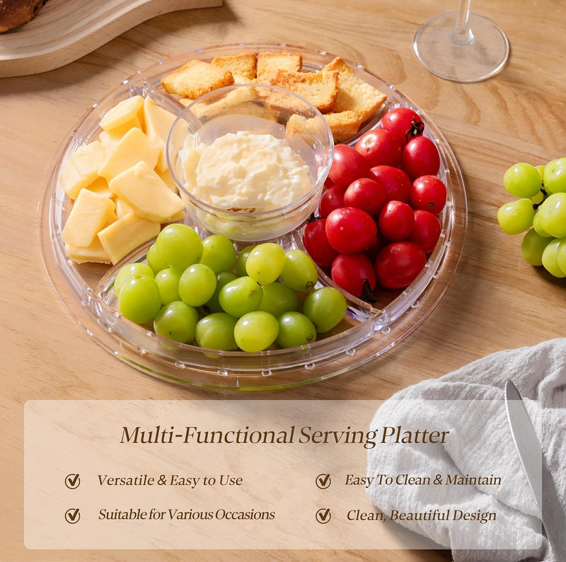 Cake Stand with Acrylic Dome Cover (12.2"), Multifunctional Serving Cookie Platt gallery