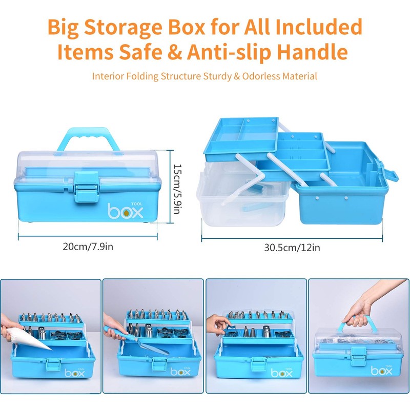 Cake Decorating Tools Supplies Kit 236 PCS Storage Case Fondant Blue gallery