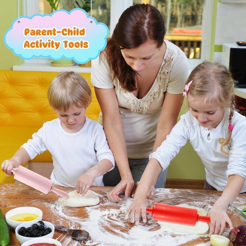 10 Pcs 9 Inch Mini Rolling Pins Small Plastic Handle Rolling Pin Non-Stick Ro... gallery