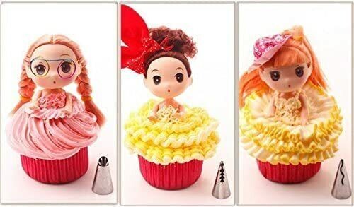 7PCS Ruffle Piping Tips Twist Nozzle Cupcake Doll Dress Cake Decorating Set gallery