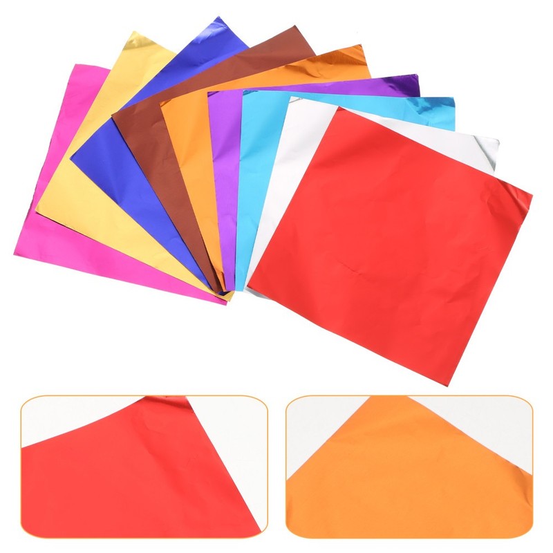 200 Pcs Aluminum Foil Candy Packaging Paper Mixed Color