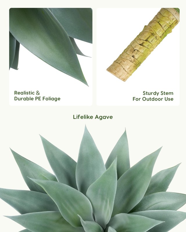 Velener Artificial Outdoor Blue Agave Plant - Small Size Uv Resistant Fake gallery