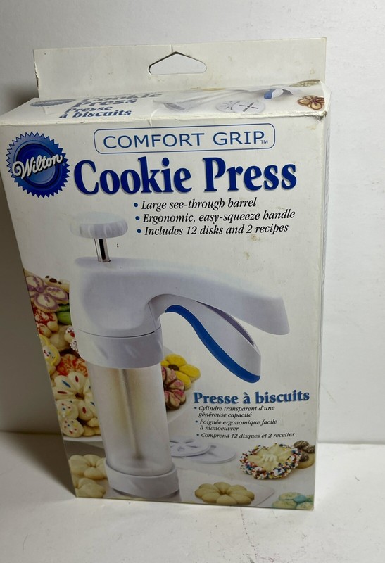 Wilton Comfort Grip Cookie Press Ergonomic 12 Discs New/Open Box