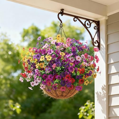 Artificial Flowers for Outdoor 24 Bundles Fake Mums with 6 Color Mixed gallery
