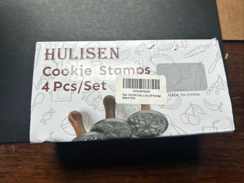 NEW Cookie Stamps Set of 4, Metal Cookie Press Mold with Wooden Handles/ Classic gallery