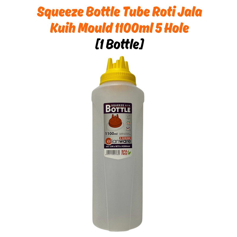 Roti Jala Squeeze Bottle Tube Kuih Mould 1100ml 5 Hole Nozzle