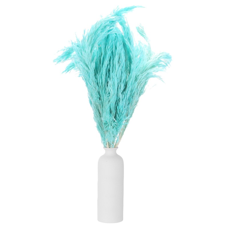 10PCS Faux Pampas Grass, Blue 17″ Artificial Fluffy Dried Grass