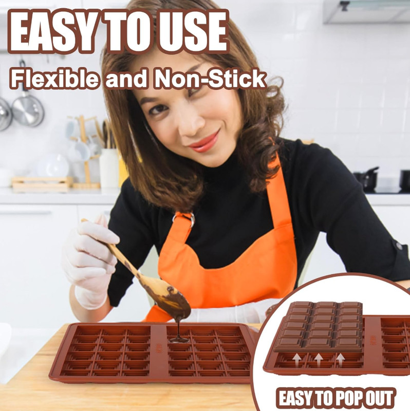 Large Chocolate Bar Mold Deep Dubai, Thick Chocolate Bar Molds Silicone for Fill gallery