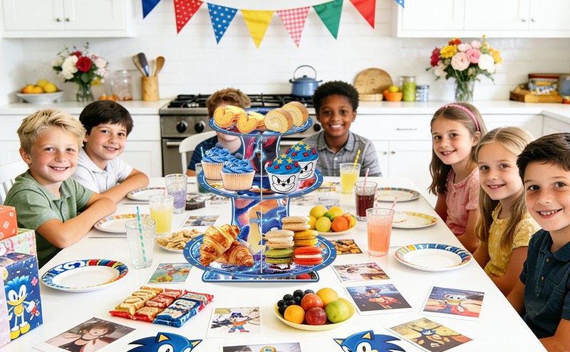 Sonic Kids Party Decorations Paper Cake Stand Birthday Party Cake Supplies Set gallery