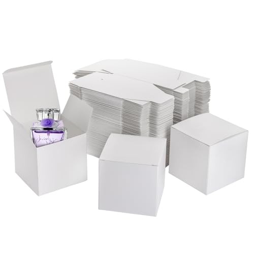 100 Pack White Paper Gift Boxes with Lids, 4 x 4 x 4 Inch Gift Wrapping white gallery