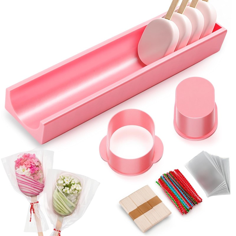 Cakesicle Cutter, Cakesicle Mold Set with 9in Tray, Cake Pop Mold with 100 St...
