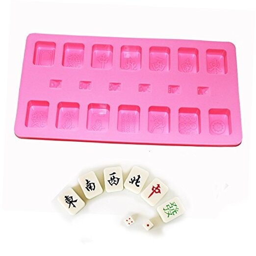Chinese Mahjong Dice Chocolate Ice Cube Soap Candy Mold Silicone Cake Decor