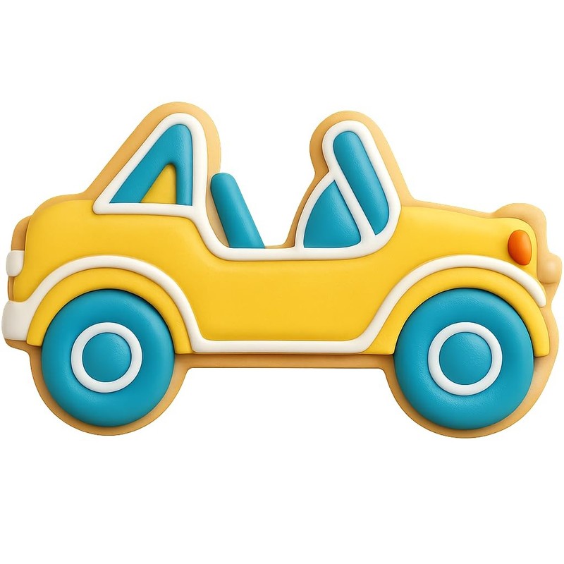 Retro Dune Buggy Cookie Cutter & Stamp, Fondant & Clay - 4x2.5 gallery