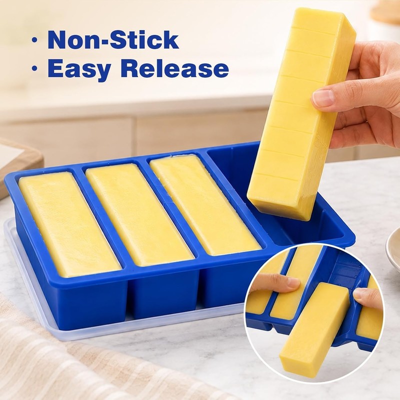Silicone Butter Molds with Lid & Spatulas, Large Cavity Butter Tray with Tabl... gallery
