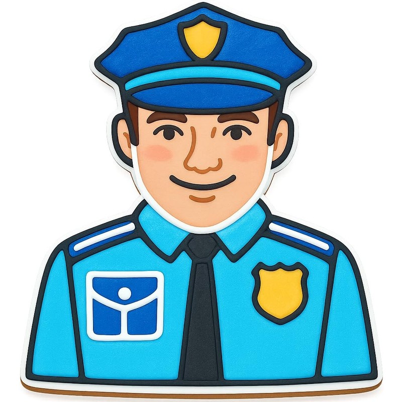 Police Officer Cookie Cutter & Stamp Set - 4x3.76", Law Enforcement Uniform D... gallery