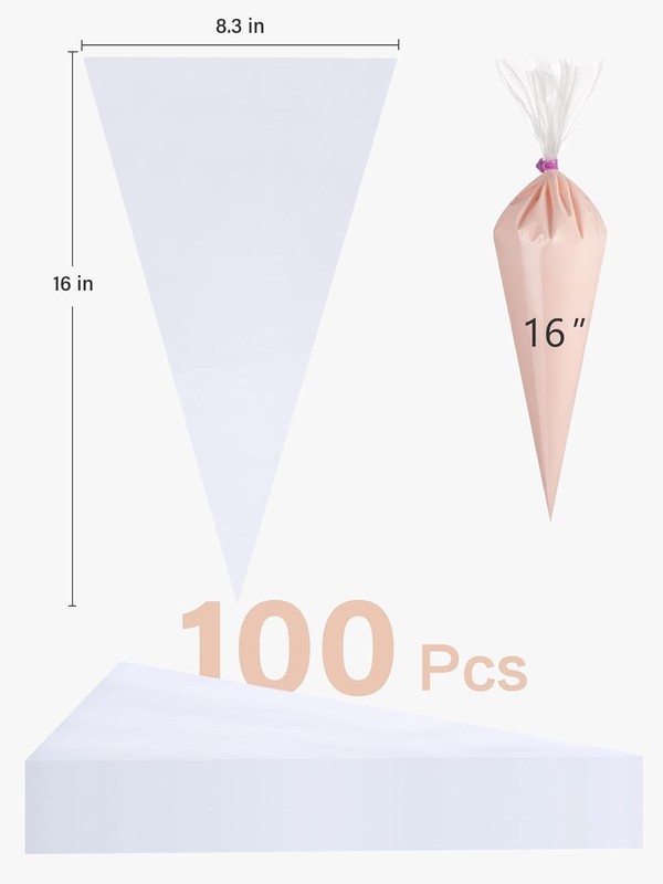 16-Inch Anti-Burst Disposable Pastry Bags - 100 Count for Baking Magic gallery