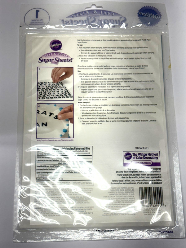Wilton Peel & Place Sugar Sheets Edible Stencils NEW gallery