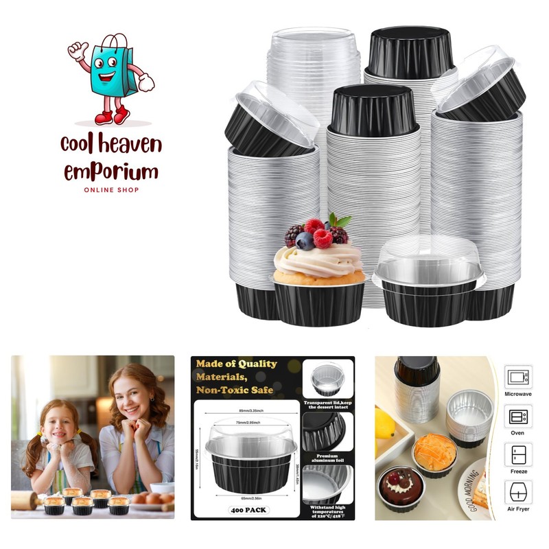 Durable 5 oz Aluminum Foil Baking Cups with Lids – 400 Pcs for Every Occasion