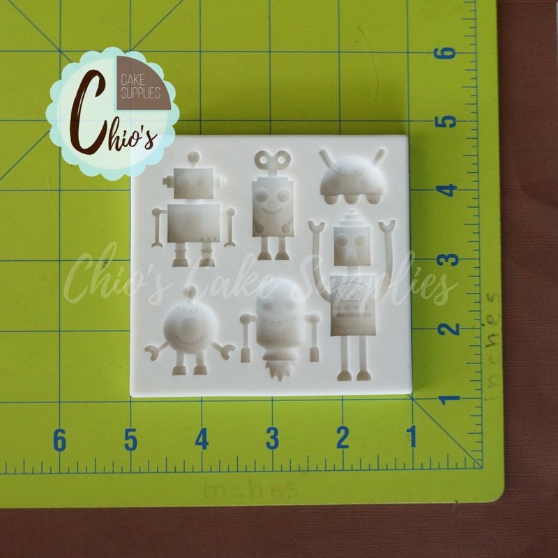 Robot silicone mold, 6 different designs gallery