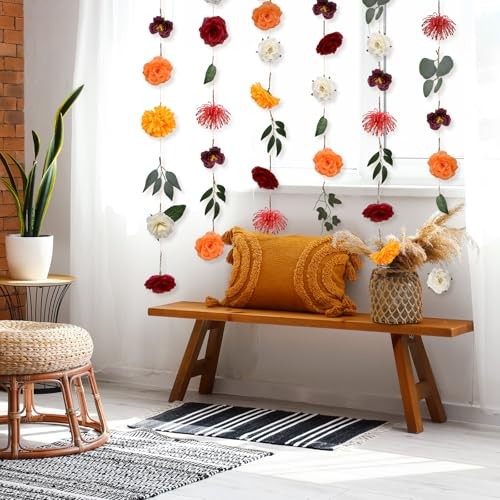 Tegeme 6 Pcs Flower Garlands 19.7 ft Artificial Wildflower Garland Streamers gallery