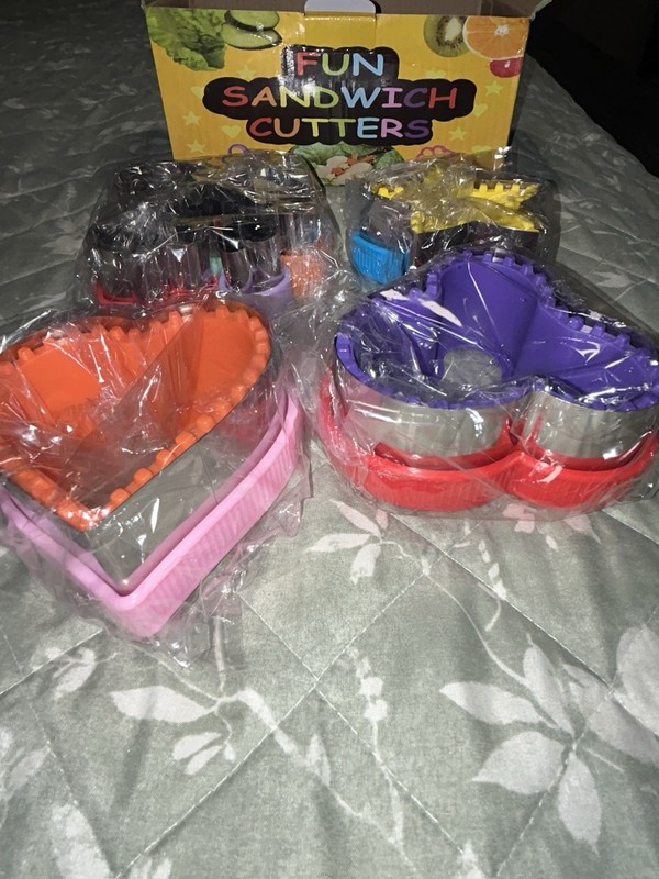 9pc BPA-Free Plastic Sandwich Cutters for Kids Multicolor and various shapes gallery