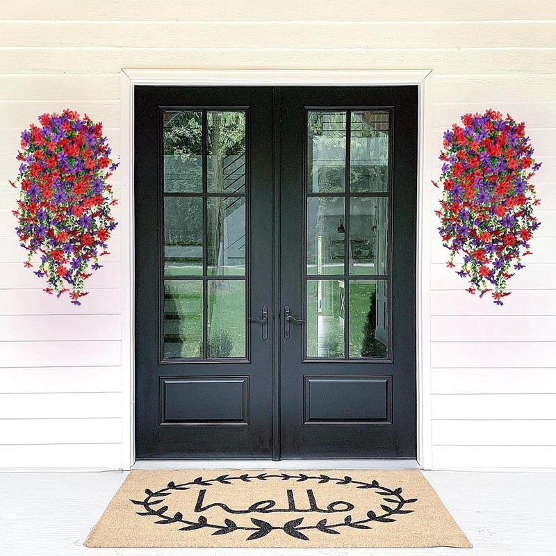 Hrobek 2 Pcs Artificial Hanging Flowers Outdoor Spring Summer Decoration Fake gallery