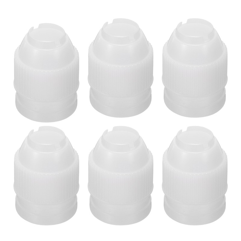 6 Pcs Piping Tip Coupler, Medium Couplers Icing Frosting Piping Bag Tool, White