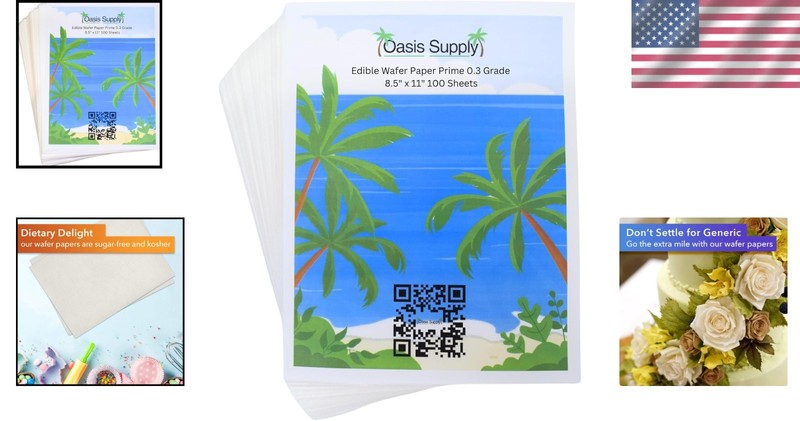 Wafer Paper for Cake Decorating, 100 Pack gallery