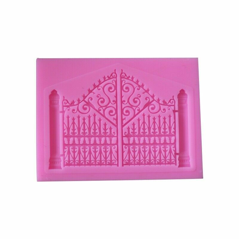 3D Vintage Retro Door Gate Silicone Fondant Cake Mould Sugarcraft DIY Clay Resin