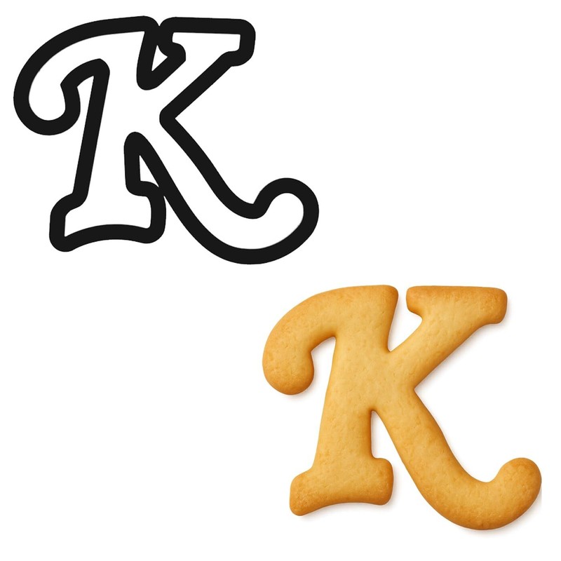 Mighty Gadget Cursive Letter K Cookie Cutter (Random Color) – 4 x 3.21 Inch gallery