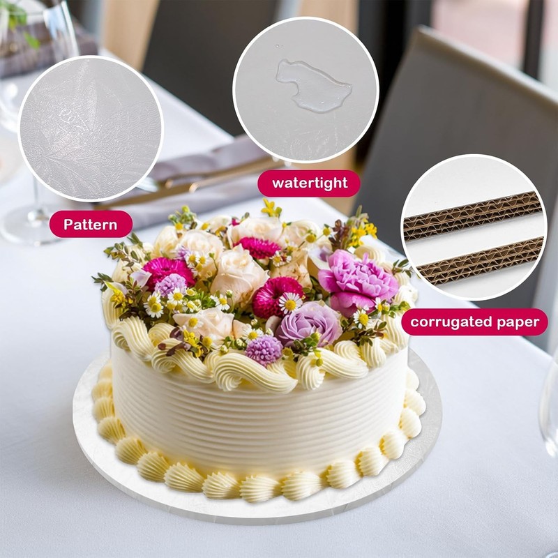 2 PCS Cake Drums, 1/4 Inch Thick 10 Inch Round Cake Boards, White, Professional gallery