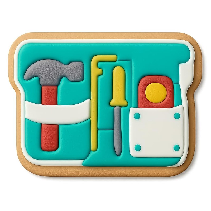 Tool Belt General Contractor Cookie Cutter & Stamp, Fondant & Clay Cutter - 4x3" gallery