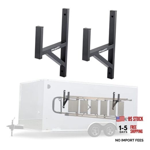 BougeRV Side Mount Trailer Ladder Rack Racks Heavy Duty Steel Ladder Racks 4