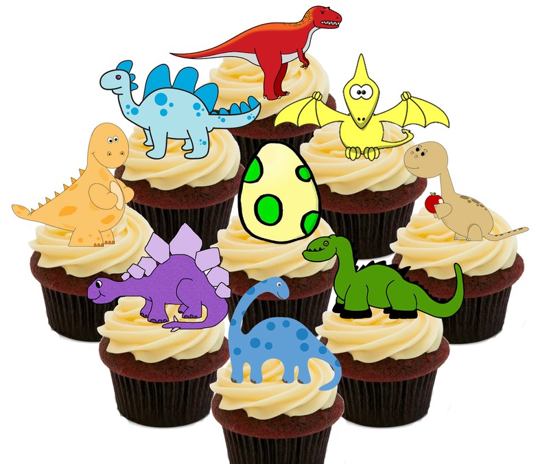 Dinosaur Party! 36 Edible Cup Cake Toppers, Stand-up, Fairy Cake Kids’ Birthday