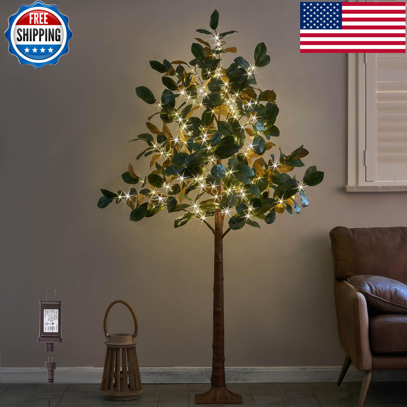 Hairui Lighted Magnolia Tree 6Ft 280 Led Fairy Lights Faux Plant Tree Lights