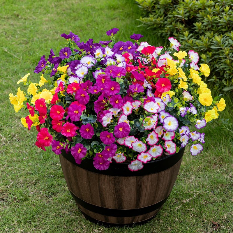 Lnoicy Artificial Flowers for Outdoor 12 Bundles Eucalyptus Fake 6 Color