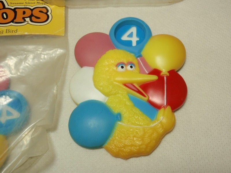 Lot of 5 Wilton Sesame Street Big Bird Cake Tops Toppers Balloon Age *As-Is* gallery