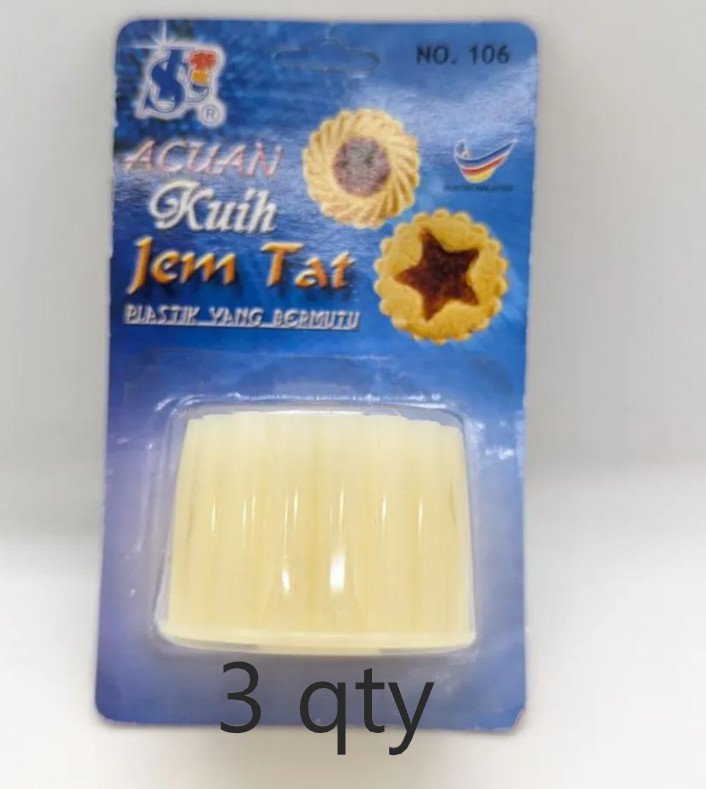 3 qty Pineapple Jam Tart Cookies Cutter Thumbprint Mold Star Pattern NO.106