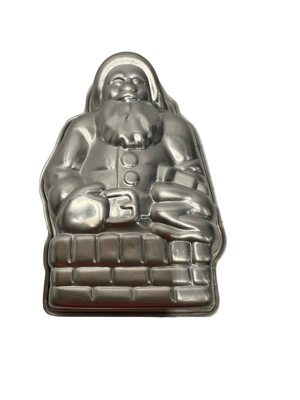 Vintage Christmas Santa Claus Metal Candy Chocolate Cake Two Piece Mold gallery