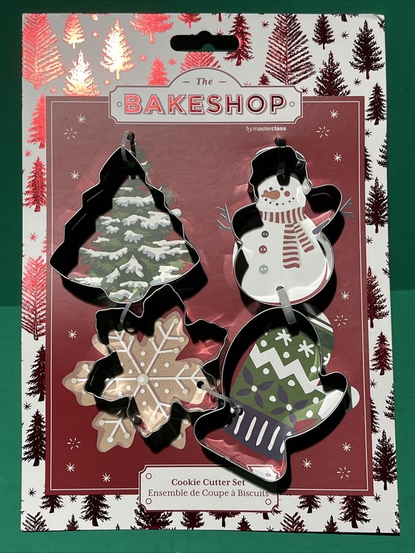 The Bakeshop Christmas 4pc Stainless Steel Cookie Cutters New 🎄
