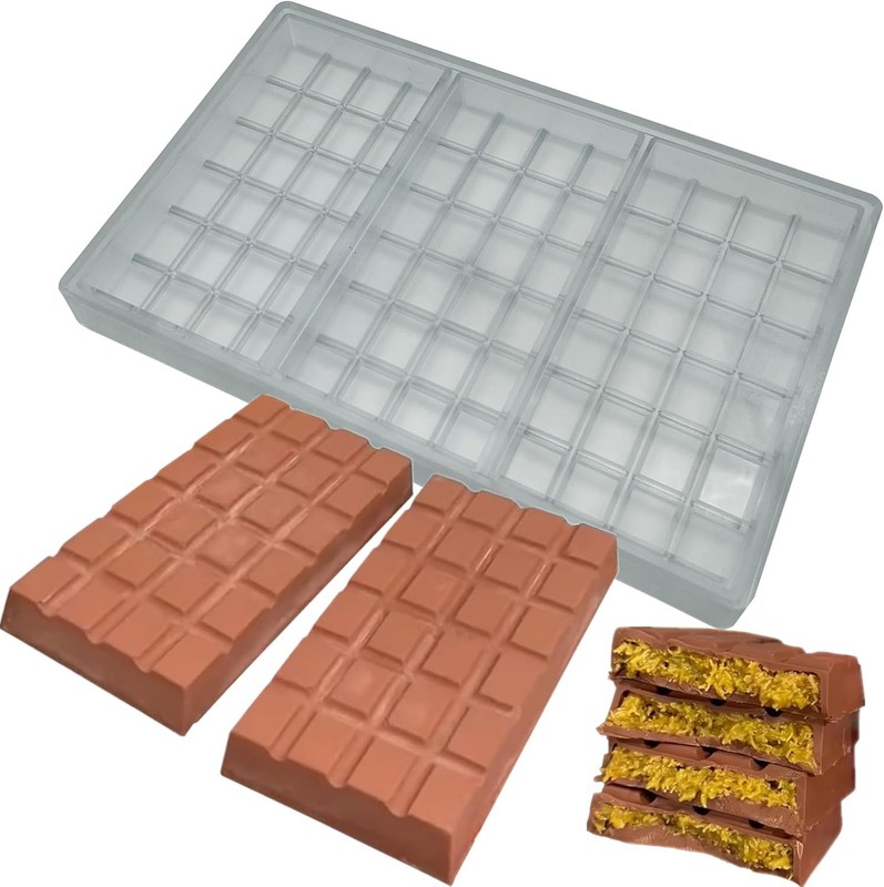 Polycarbonate Deep Chocolate Bar Mold Energy Protin Bar DIY Tool Filling