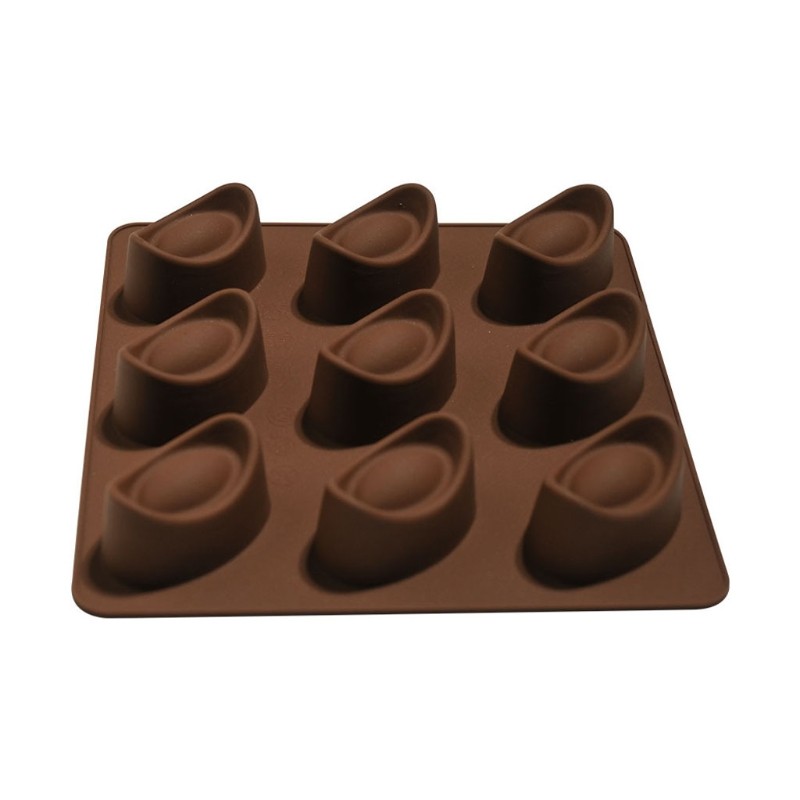 9-Cavity Silicone Chocolate Mold Silicone Cake Mold Mouse Molds Gold Ingot Shape