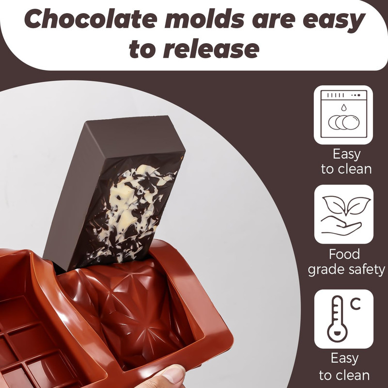 UWILLION Chocolate Mold - Deep Dubai 2 Inch Pistachio Silicone Thick Mold for St gallery