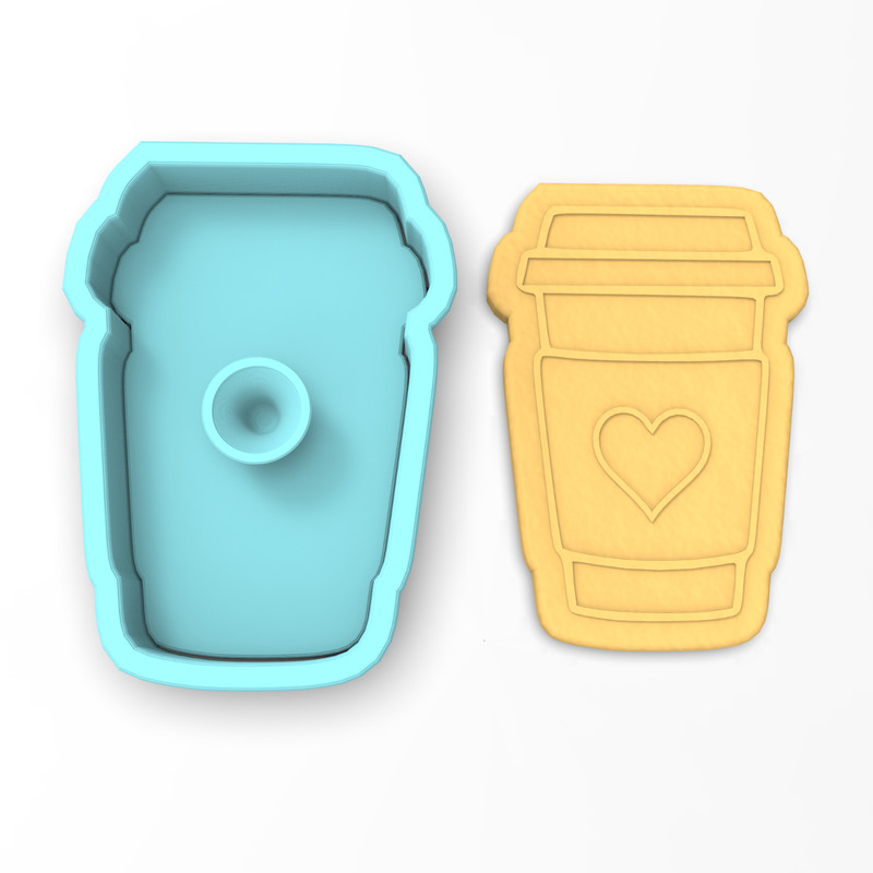 Coffee Cup Cookie Cutter & Stamp #3 | Heart Cappuccino Cafe Mug Caffeine Tea Pot gallery