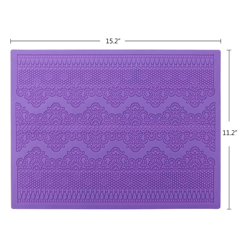 Beasea Fondant Lace Mold, Silicone Mould for Cake Purple Pretty Laces gallery