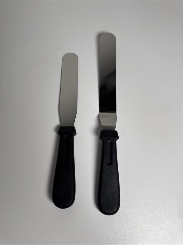Offset Cake Icing Spatula Set 6” & 8” Stainless Steel Frosting Palette Knives