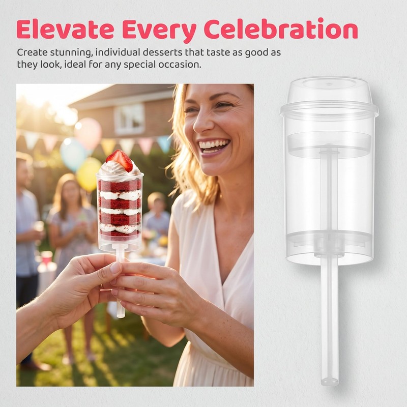 30 Pack Push Cake up Pop Containers with Lids, Cake Pop , Mess-Plastic Jelly ... gallery