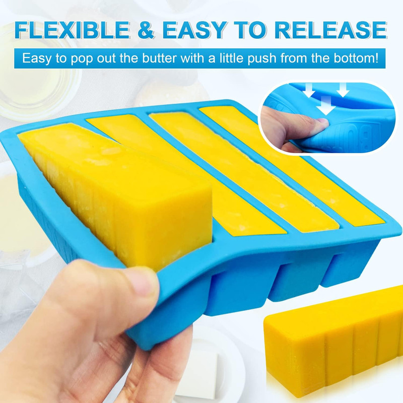 Silicone Butter Mold with Lid, Walfos Non-Stick Tray Fits Standard Butter Stick gallery